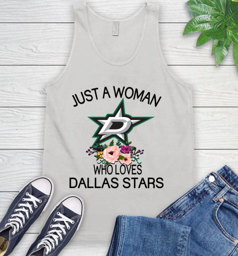 NHL Just A Woman Who Loves Dallas Stars Hockey Sports Tank Top