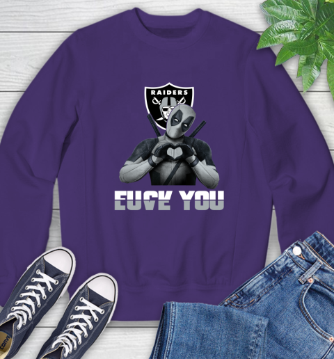 NHL Oakland Raiders Deadpool Love You Fuck You Football Sports Sweatshirt 4