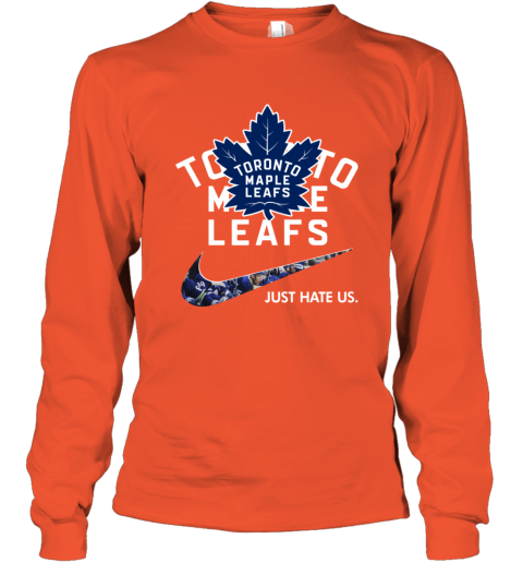 NHL  Toronto mapple leafs x Nike Just Hate Us 5jsj nhltoronto mapple leafs x nike just hate us youth long sleeve 50 front orange