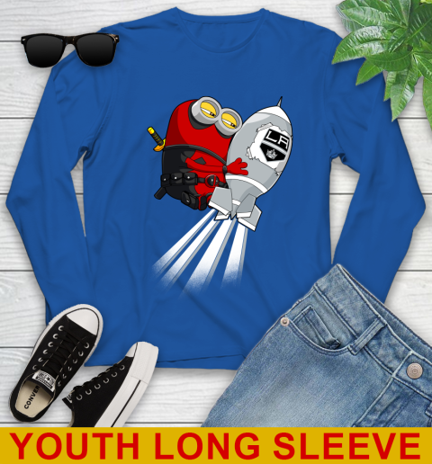 NHL Hockey Los Angeles Kings Deadpool Minion Marvel Shirt Youth Long Sleeve 10