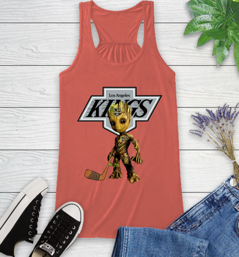 Los Angeles Kings NHL Hockey Groot Marvel Guardians Of The Galaxy Racerback Tank 4