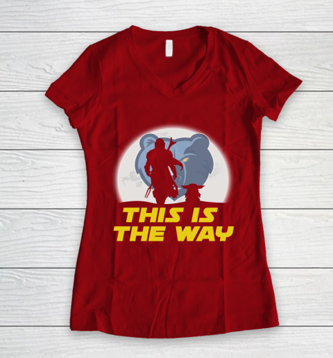 Memphis Grizzlies NBA Basketball Star Wars Yoda And Mandalorian This Is The Way Women's V-Neck T-Shirt 8