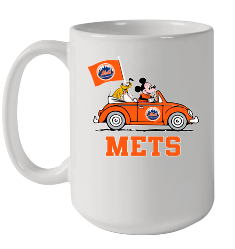 MLB Baseball New York Mets Pluto Mickey Driving Disney Shirt Ceramic Mug 15oz