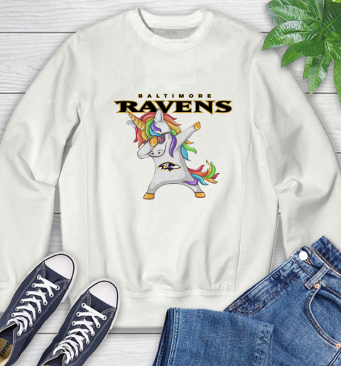 Baltimore Ravens NFL Football Funny Unicorn Dabbing Sports Sweatshirt