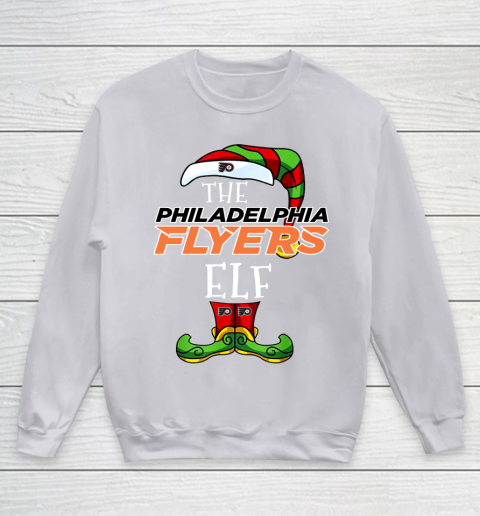 Philadelphia Flyers Christmas ELF Funny NHL Youth Sweatshirt 3