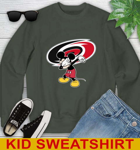 Carolina Hurricanes NHL Hockey Dabbing Mickey Disney Sports Youth Sweatshirt 9