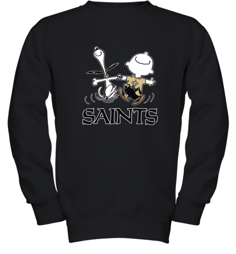 Snoopy And Charlie Brown Happy New Orleans Saints Fans Youth Sweatshirt