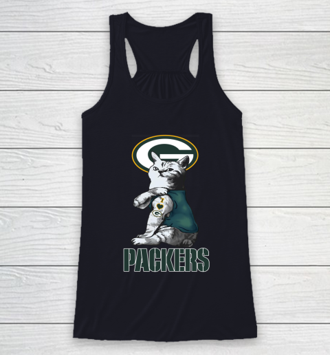 NFL Football My Cat Loves Green Bay Packers Racerback Tank 7
