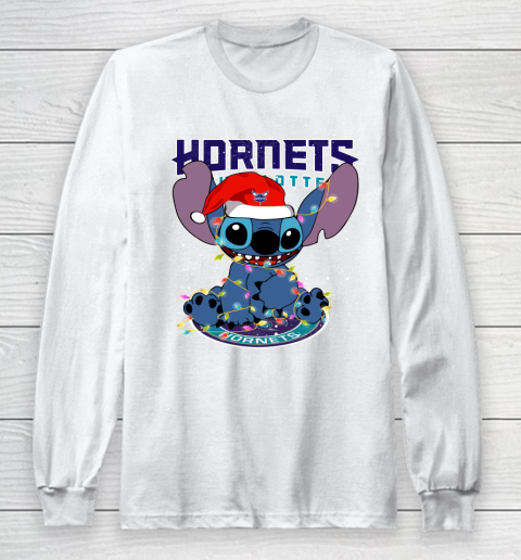 Charlotte Hornets NBA noel stitch Basketball Christmas Long Sleeve T-Shirt