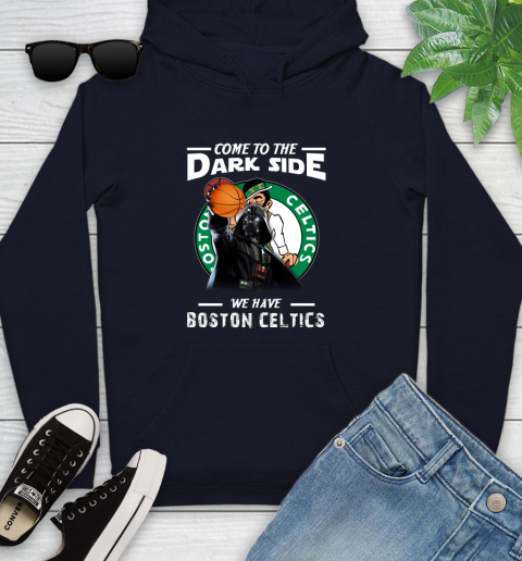 NBA Come To The Dark Side We Have Boston Celtics Star Wars Darth Vader Basketball Youth Hoodie 3