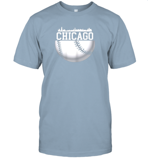 vluh vintage downtown chicago shirt baseball retro illinois state jersey t shirt 60 front light blue