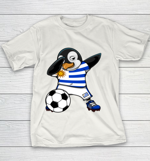 Dabbing Penguin Uruguay Soccer Fans Jersey Football Lovers Youth T-Shirt