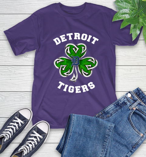 MLB Detroit Tigers Three Leaf Clover St Patrick's Day Baseball Sports T-Shirt 5