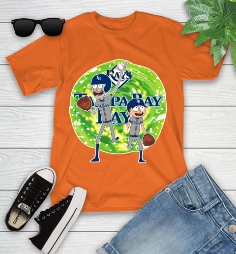MLB Tampa Bay Rays Rick And Morty Baseball Sports Youth T-Shirt 7