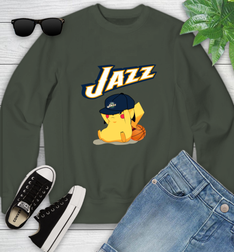 NBA Pikachu Basketball Sports Utah Jazz Youth Sweatshirt 10