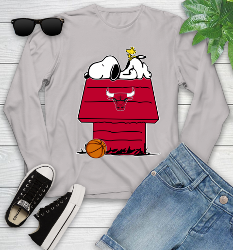 Chicago Bulls NBA Basketball Snoopy Woodstock The Peanuts Movie Youth Long Sleeve 12