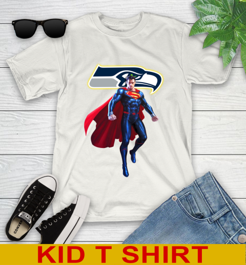 NFL Superman DC Sports Football Seattle Seahawks Youth T-Shirt