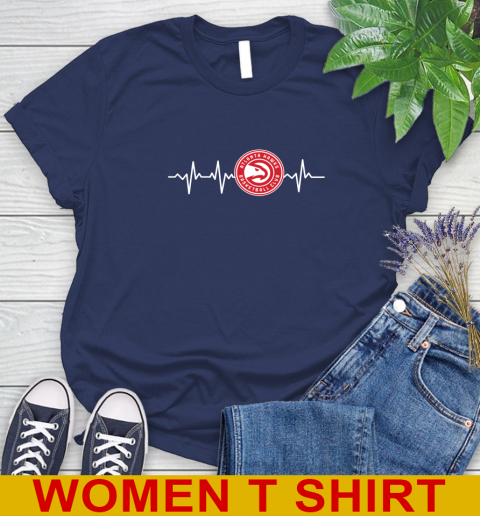 Atlanta Hawks NBA Basketball Heart Beat Shirt Women's T-Shirt 12