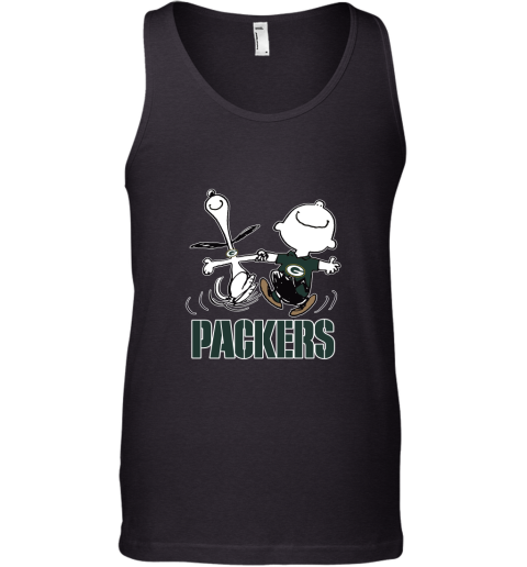 Snoopy And Charlie Brown Happy Green Bay Packers Fans Tank Top