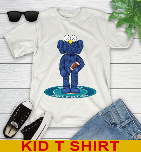 NFL Football Miami Dolphins Kaws Bff Blue Figure Shirt Youth T-Shirt