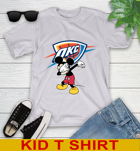 Oklahoma City Thunder NBA Basketball Dabbing Mickey Disney Sports Youth T-Shirt 5