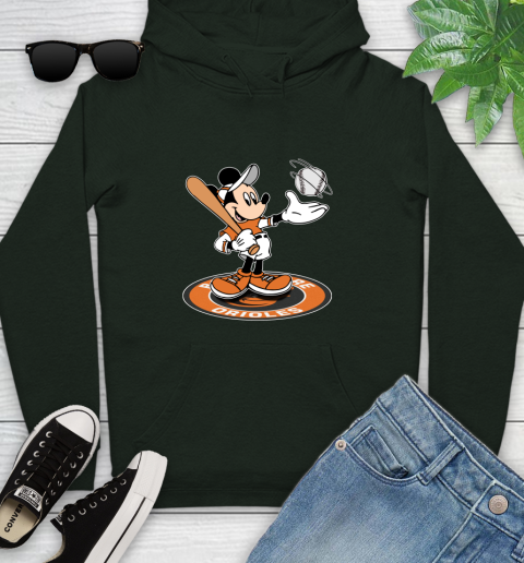 MLB Baseball Baltimore Orioles Cheerful Mickey Disney Shirt Youth Hoodie 12