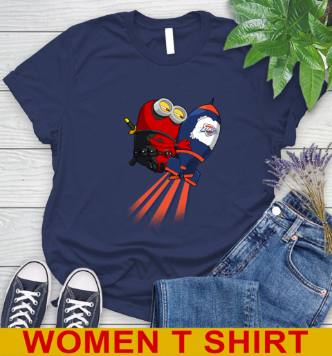 NBA Basketball Oklahoma City Thunder Deadpool Minion Marvel Shirt Women's T-Shirt 12