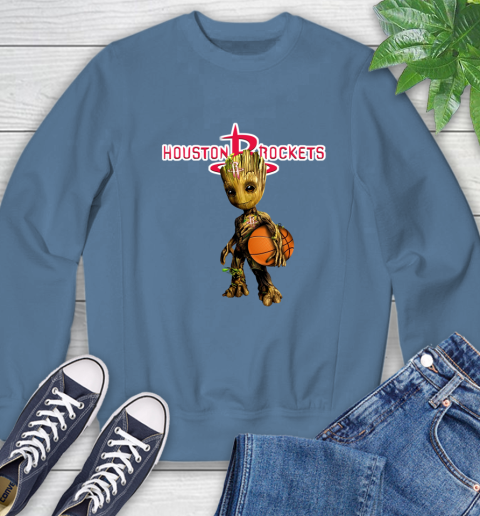 Houston Rockets NBA Basketball Groot Marvel Guardians Of The Galaxy Sweatshirt 7