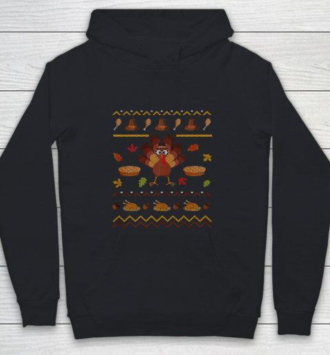 Ugly Christmas Sweater Thanksgiving Turkey Funny Holiday Youth Hoodie