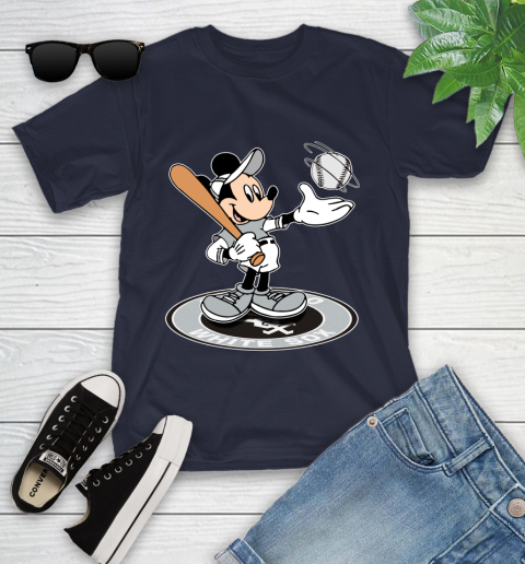 MLB Baseball Chicago White Sox Cheerful Mickey Disney Shirt Youth T-Shirt 3