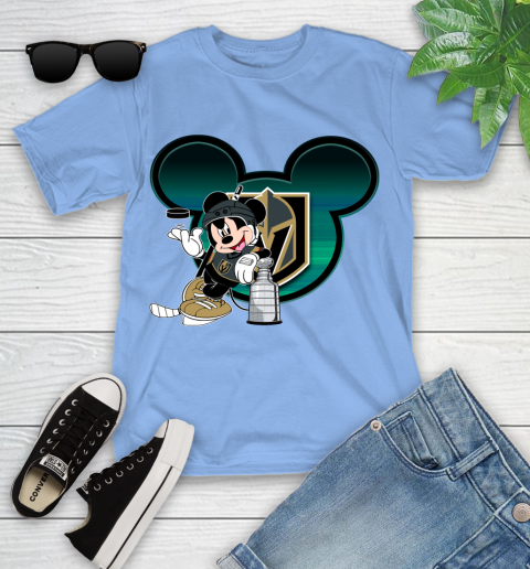 NHL Vegas Golden Knights Stanley Cup Mickey Mouse Disney Hockey T Shirt Youth T-Shirt 11