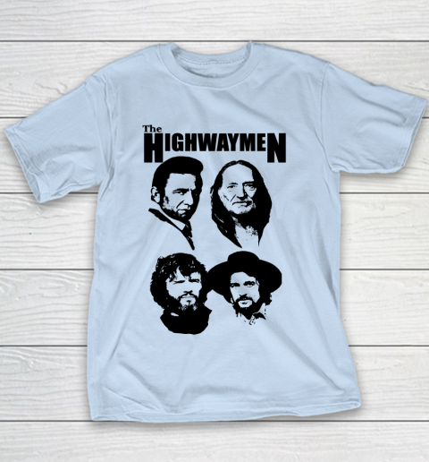 Willie Nelson Johnny Cash Outlaw Country Super Group The Highwaymen Youth T-Shirt 4