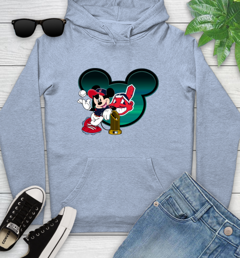 MLB Cleveland Indians The Commissioner's Trophy Mickey Mouse Disney Youth Hoodie 10