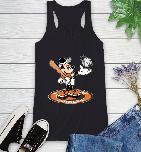 MLB Baseball Baltimore Orioles Cheerful Mickey Disney Shirt Racerback Tank