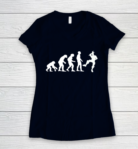 Fortnite Tshirt Human Evolution Take That L Emote Dance Women's V-Neck T-Shirt 2