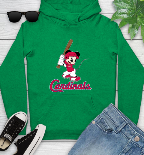 MLB Baseball St.Louis Cardinals Cheerful Mickey Mouse Shirt Youth Hoodie 7