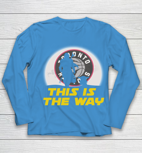 Toronto Raptors NBA Basketball Star Wars Yoda And Mandalorian This Is The Way Youth Long Sleeve 5