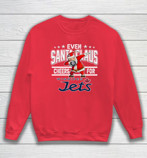 Winnipeg Jets Even Santa Claus Cheers For Christmas NHL Sweatshirt 7