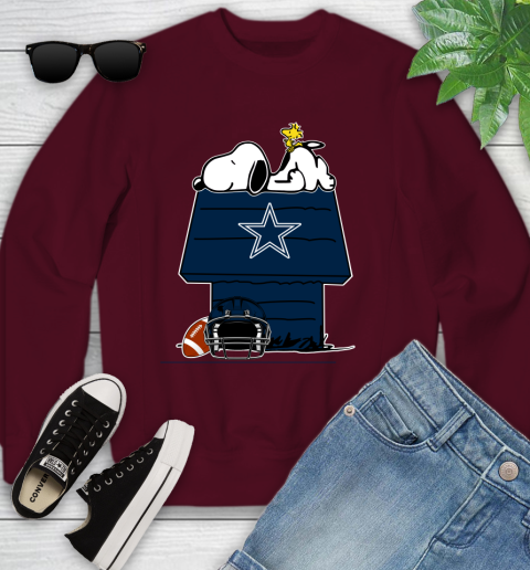 Dallas Cowboys NFL Football Snoopy Woodstock The Peanuts Movie Youth Sweatshirt 5