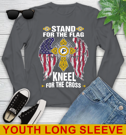 NBA Basketball Indiana Pacers Stand For Flag Kneel For The Cross Shirt Youth Long Sleeve 9