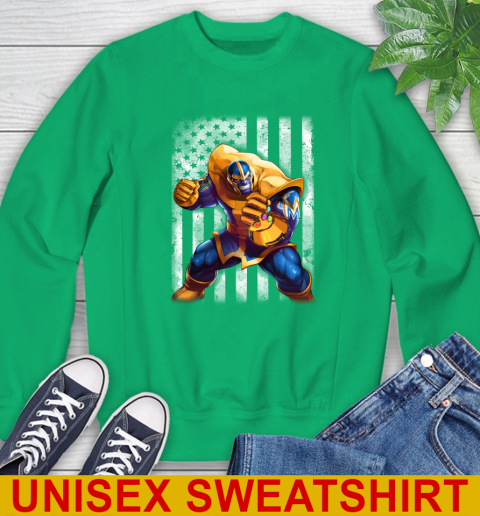 MLB Baseball Miami Marlins Thanos Marvel American Flag Shirt Sweatshirt 8