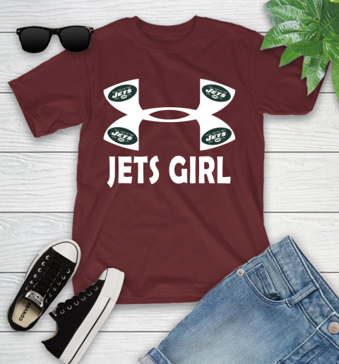 NFL New York Jets Girl Under Armour Football Sports Youth T-Shirt 14