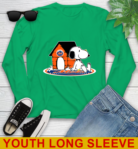 MLB Baseball New York Mets Snoopy The Peanuts Movie Shirt Youth Long Sleeve 7