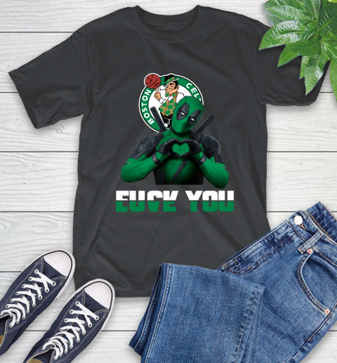 NBA Boston Celtics Deadpool Love You Fuck You Basketball Sports T-Shirt