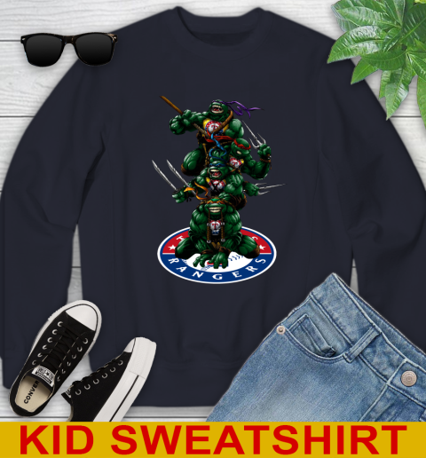 MLB Baseball Texas Rangers Teenage Mutant Ninja Turtles Shirt Youth Sweatshirt 3