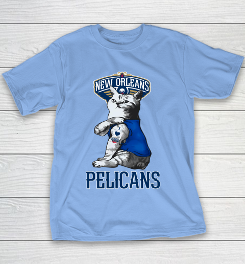 NBA Basketball My Cat Loves New Orleans Pelicans Youth T-Shirt 8