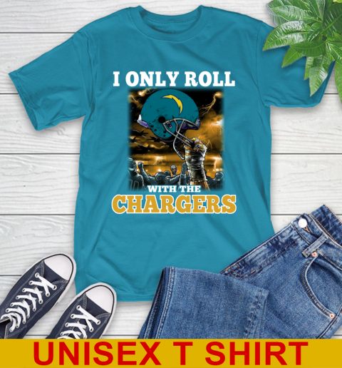 Los Angeles Chargers NFL Football I Only Roll With My Team Sports T-Shirt - Image 10