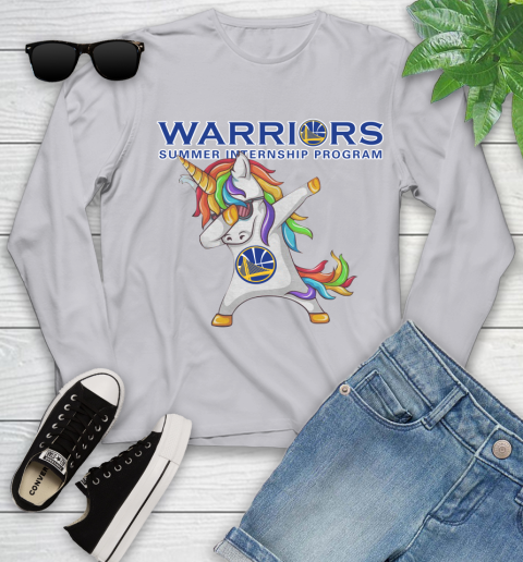 Golden State Warriors NBA Basketball Funny Unicorn Dabbing Sports Youth Long Sleeve 5