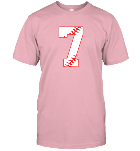 3suj cute seventh birthday party 7th baseball shirt born 2012 jersey t shirt 60 front pink