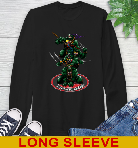 NHL Hockey Carolina Hurricanes Teenage Mutant Ninja Turtles Shirt Long Sleeve T-Shirt - Image 3